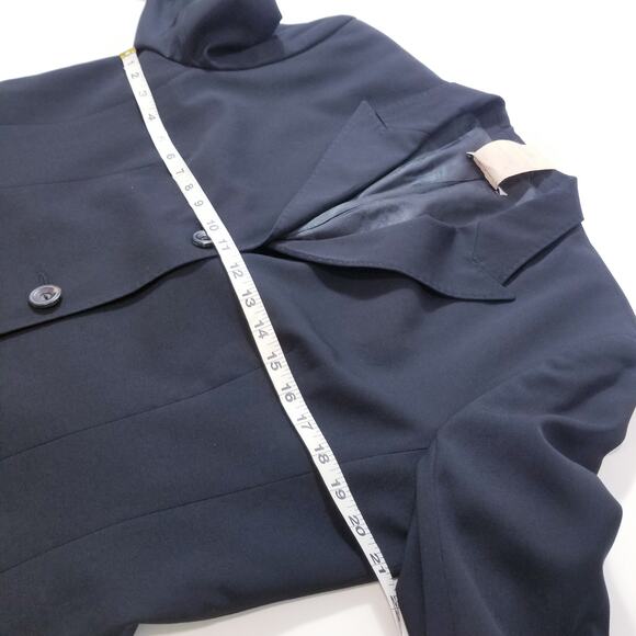 Rene Lezard Wool Black Blazer Slit Sleeve - Picture 6 of 10